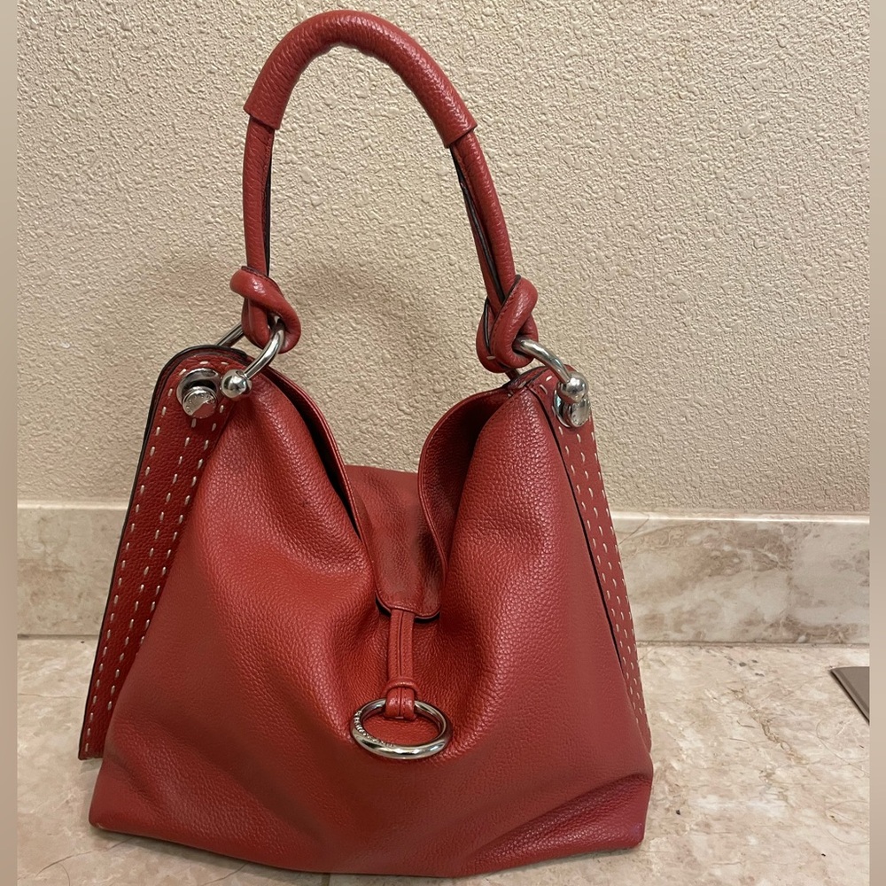 Elegant Red Leather Handbag